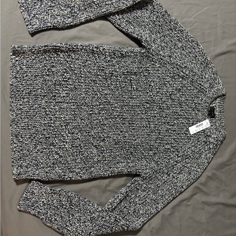 NWT Men's Navy and White Marked Crewneck Sweater